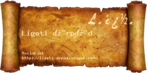 Ligeti Árpád névjegykártya