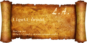 Ligeti Árpád névjegykártya